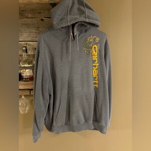 Carhartt Gray Hoodie with Yellow Logo